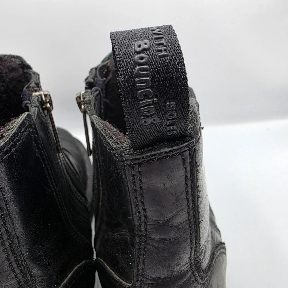 Dr. Martens Womens Black Leather Double Zip Ankle Boots Bouncing Soles Boots 8‎